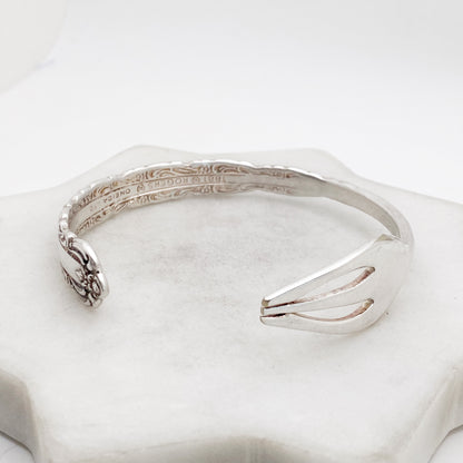 Bellfontaine 1973, RARE Cocktail Fork Cuff Bracelet, Hand Stamped Vintage Seafood Fork Bracelets callistafaye
