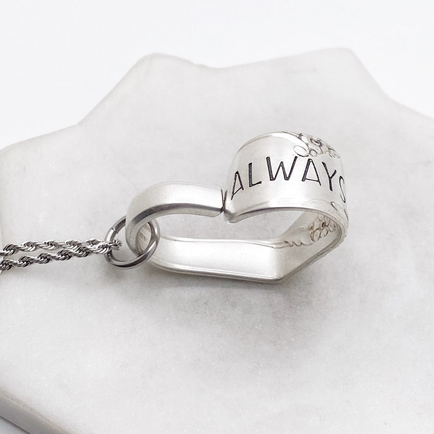 Always, Bridal Wreath 1950, Floating Heart Keychain, Vintage Spoon Keychain Hearts callistafaye