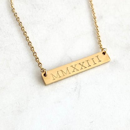 MMXXV, Graduation Gift 2025, Hand Stamped Bar Necklace Necklaces callistafaye