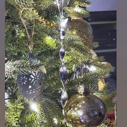 Victorian Inspired Icicle Ornament, Large Metal Icicle Decoration, Hand Made Christmas Ornament Ornaments callistafaye   