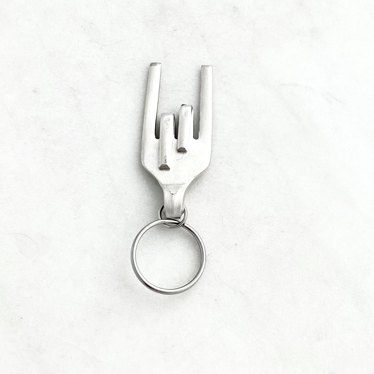 Rock On / I Love You Sign, Fork Mood Keychain, Hand Gesture Keychain, Vintage Silverware Keychain Keychains callistafaye   