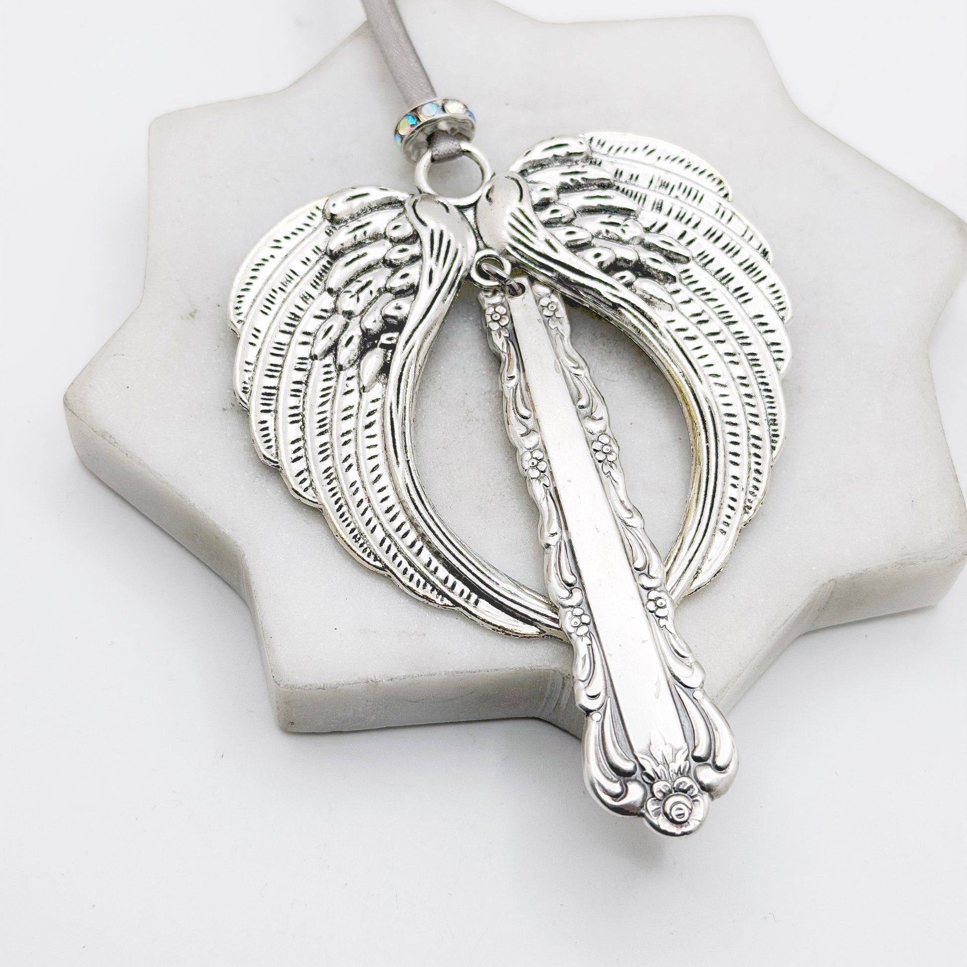 Large Angel Ornament, Bellfontaine 1973 RARE, Hand Stamped Vintage Spoon Ornament Ornaments callistafaye