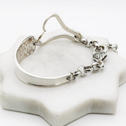 April 1950, RARE Curly Fork Heart Bracelet, Vintage Spoon Handle, Vintage Fork Bracelet Bracelets callistafaye