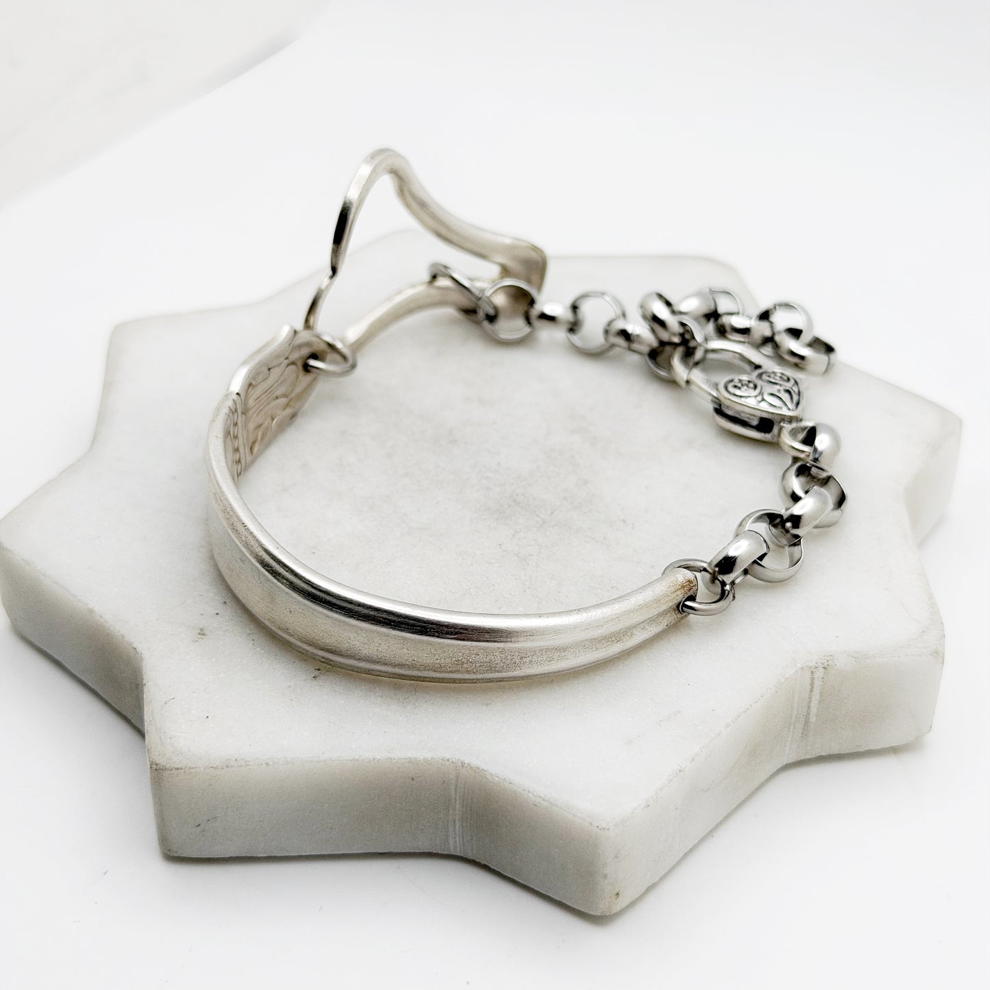 Danish Princess 1938, RARE Curly Fork Heart Bracelet, Vintage Spoon Handle, Vintage Fork Bracelet Bracelets callistafaye