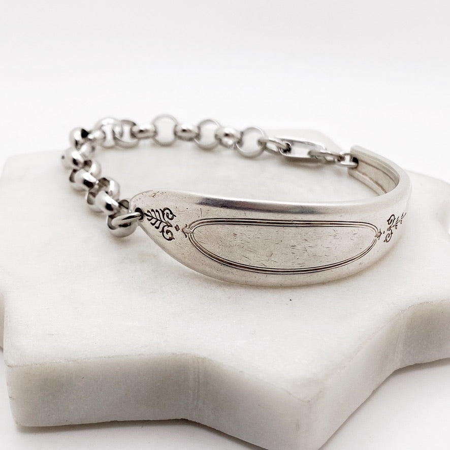 Adam 1917, Antique Half Chain Bracelet, Vintage Spoon Handle, Antique Spoon Bracelet Bracelets callistafaye
