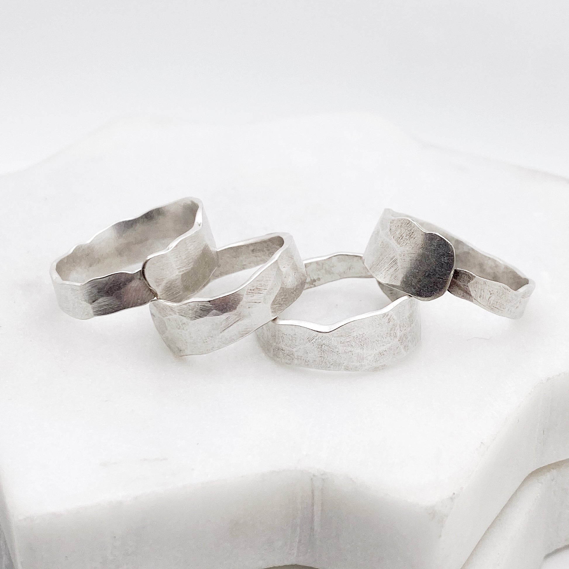 Fork Tine Ring, Hammered Stacking Ring, Reversible Ring Rings callistafaye   