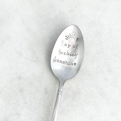 Ray of Fucking Sunshine, Hand Stamped Vintage Spoon Spoons callistafaye   