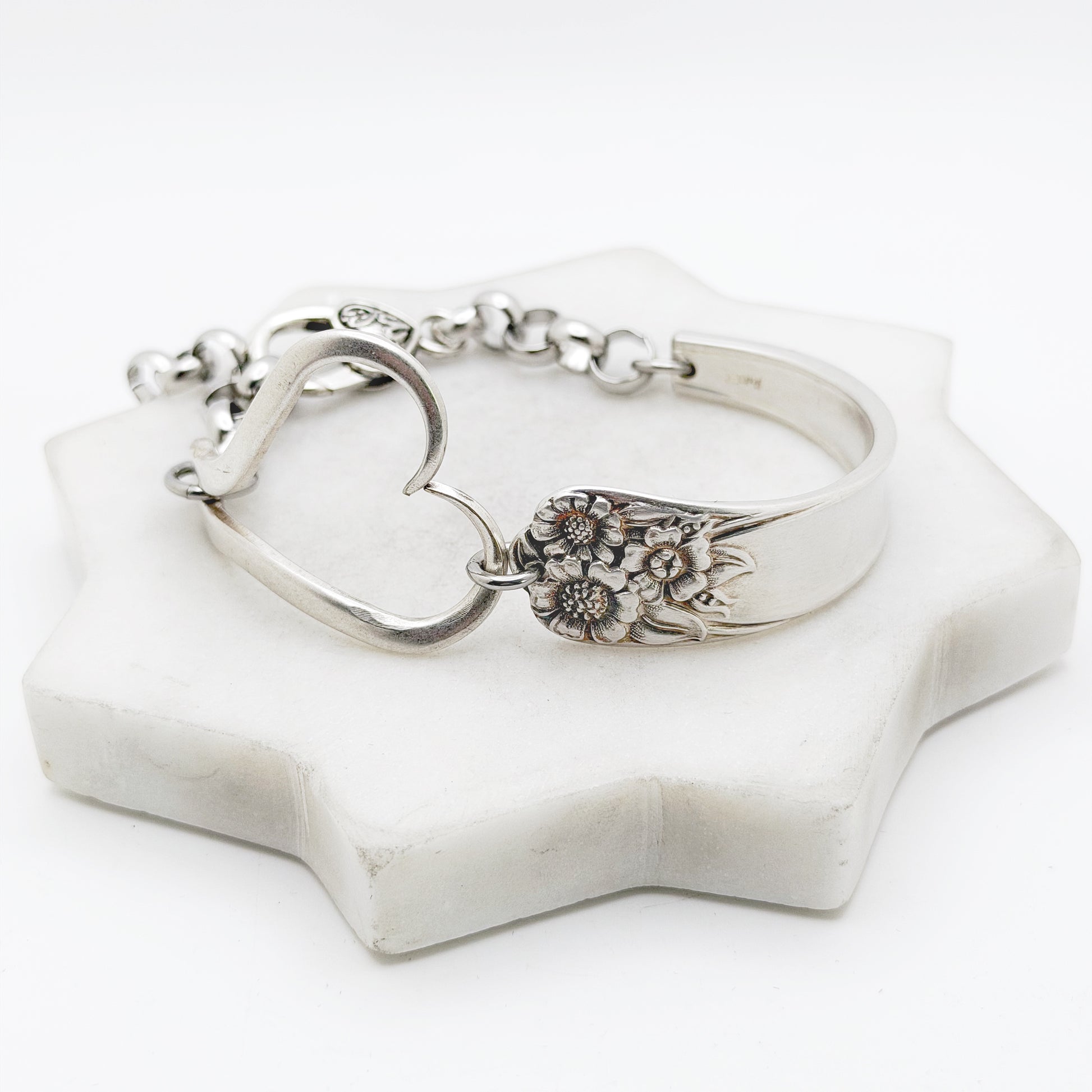 April 1950, RARE Curly Fork Heart Bracelet, Vintage Spoon Handle, Vintage Fork Bracelet Bracelets callistafaye