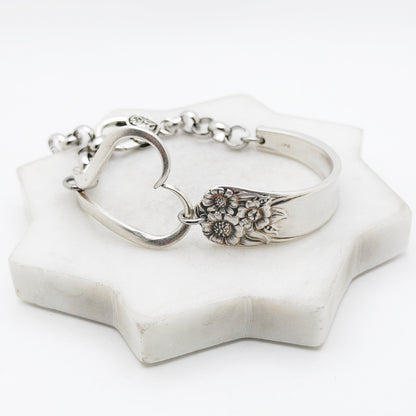 April 1950, RARE Curly Fork Heart Bracelet, Vintage Spoon Handle, Vintage Fork Bracelet Bracelets callistafaye