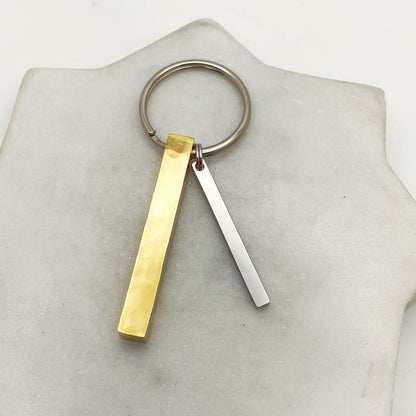 Thick and Thin, Hand Made Stainless Steel Keychain Keychains callistafaye   