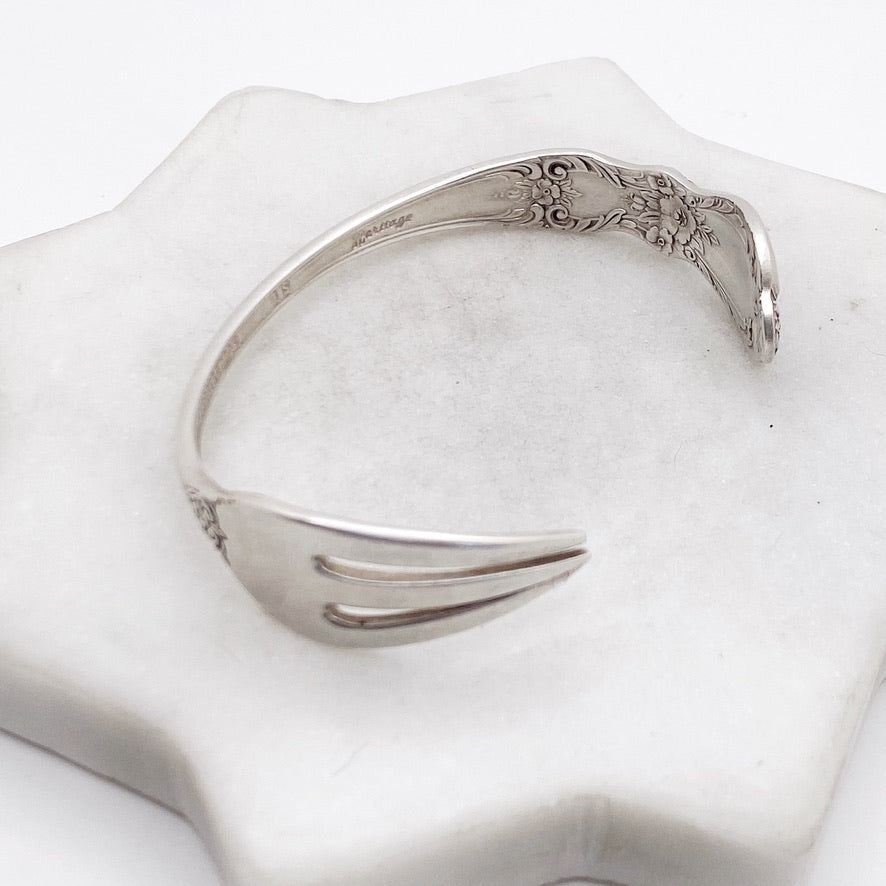 Heritage 1953, Cocktail Fork Cuff Bracelet, Hand Stamped Vintage Seafood Fork Bracelets callistafaye