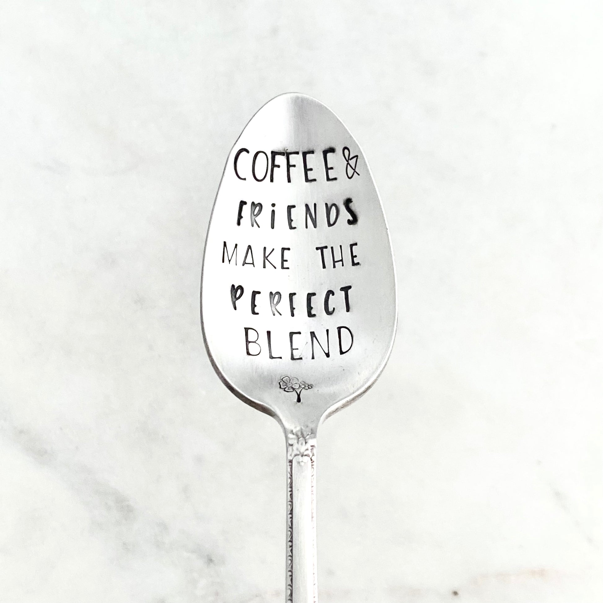 Coffee & Friends Make the Perfect Blend, Hand Stamped Vintage Spoon Spoons callistafaye   