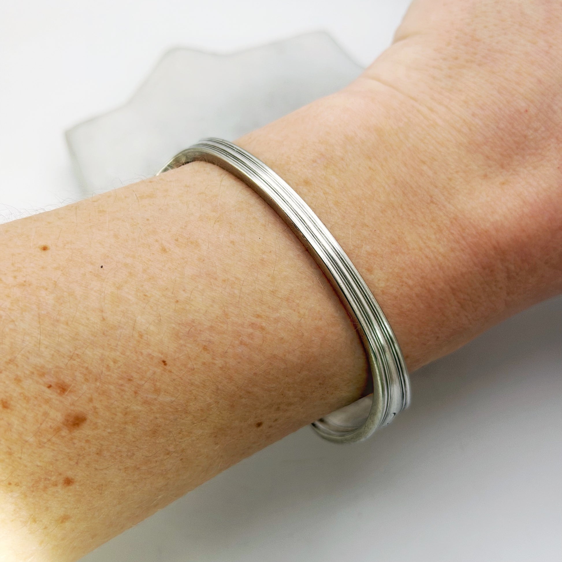 Wandering Soul, Clinton 1919, Antique Cocktail Fork Cuff Bracelet, Hand Stamped Vintage Seafood Fork Bracelets callistafaye