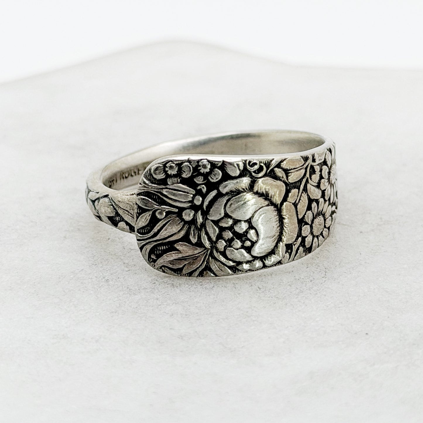 Tiny Embossed 1882, Custom Size, RARE Antique Demi Spoon Ring, Antique Spoon Ring Rings callistafaye