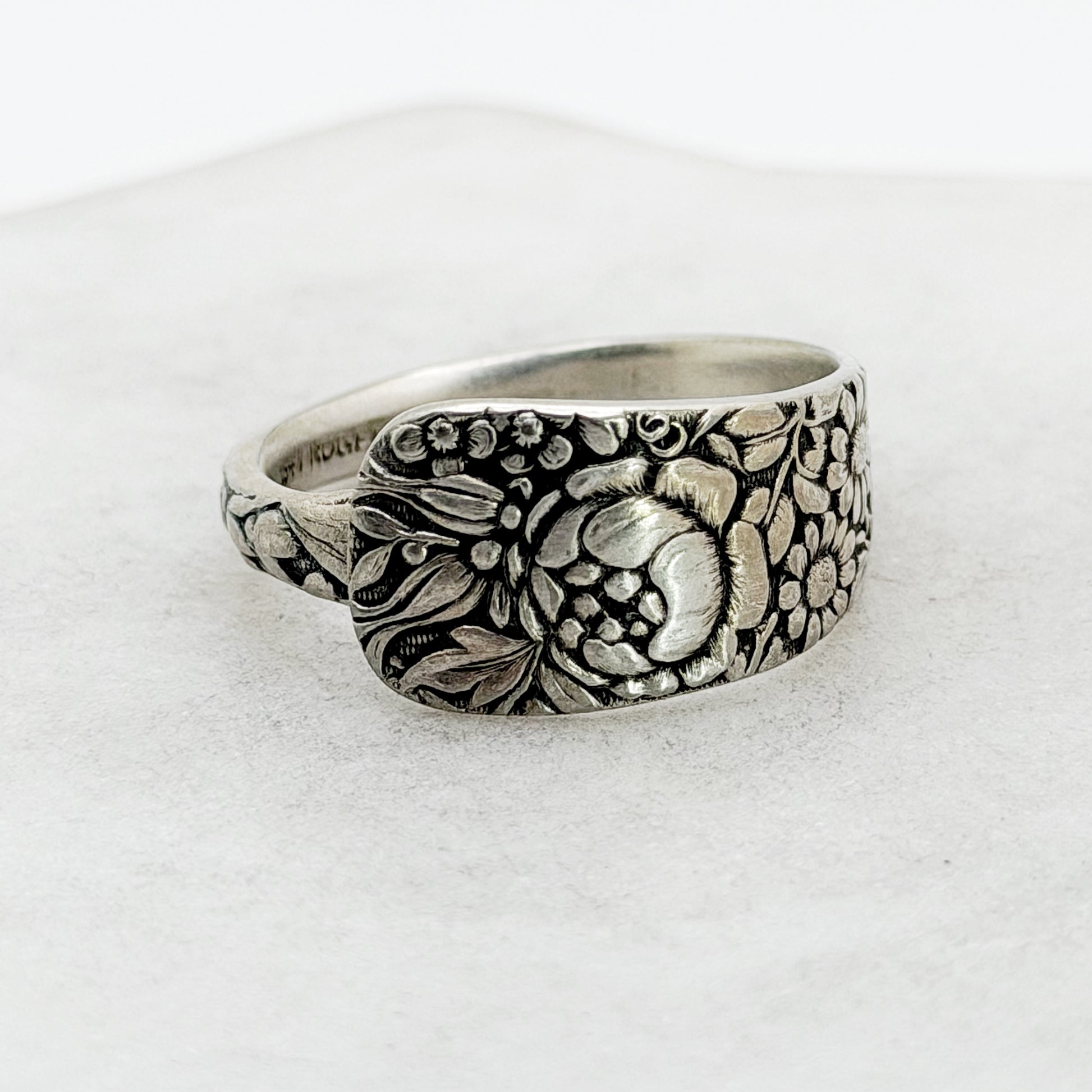 Tiny Embossed 1882, Custom Size, RARE Antique Demi Spoon Ring, Antique Spoon Ring Rings callistafaye