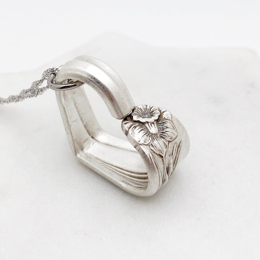 Daffodil 1950, RARE Small Floating Heart, Vintage Spoon Jewelry
