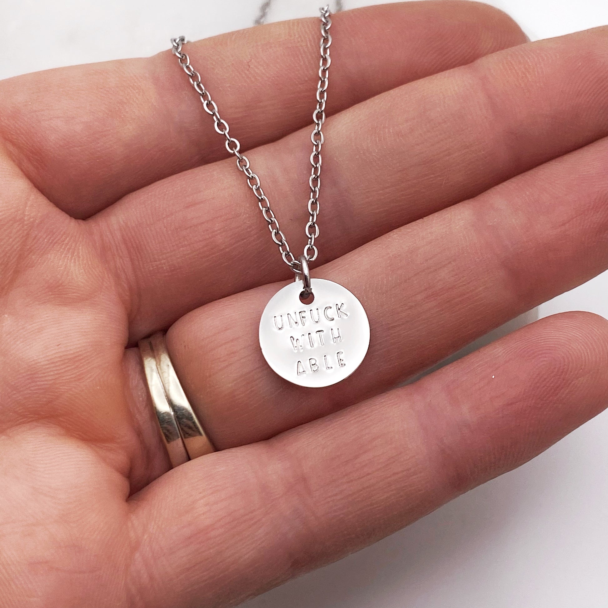 Unfuckwithable, Hand Stamped Coin Necklace Necklaces callistafaye   