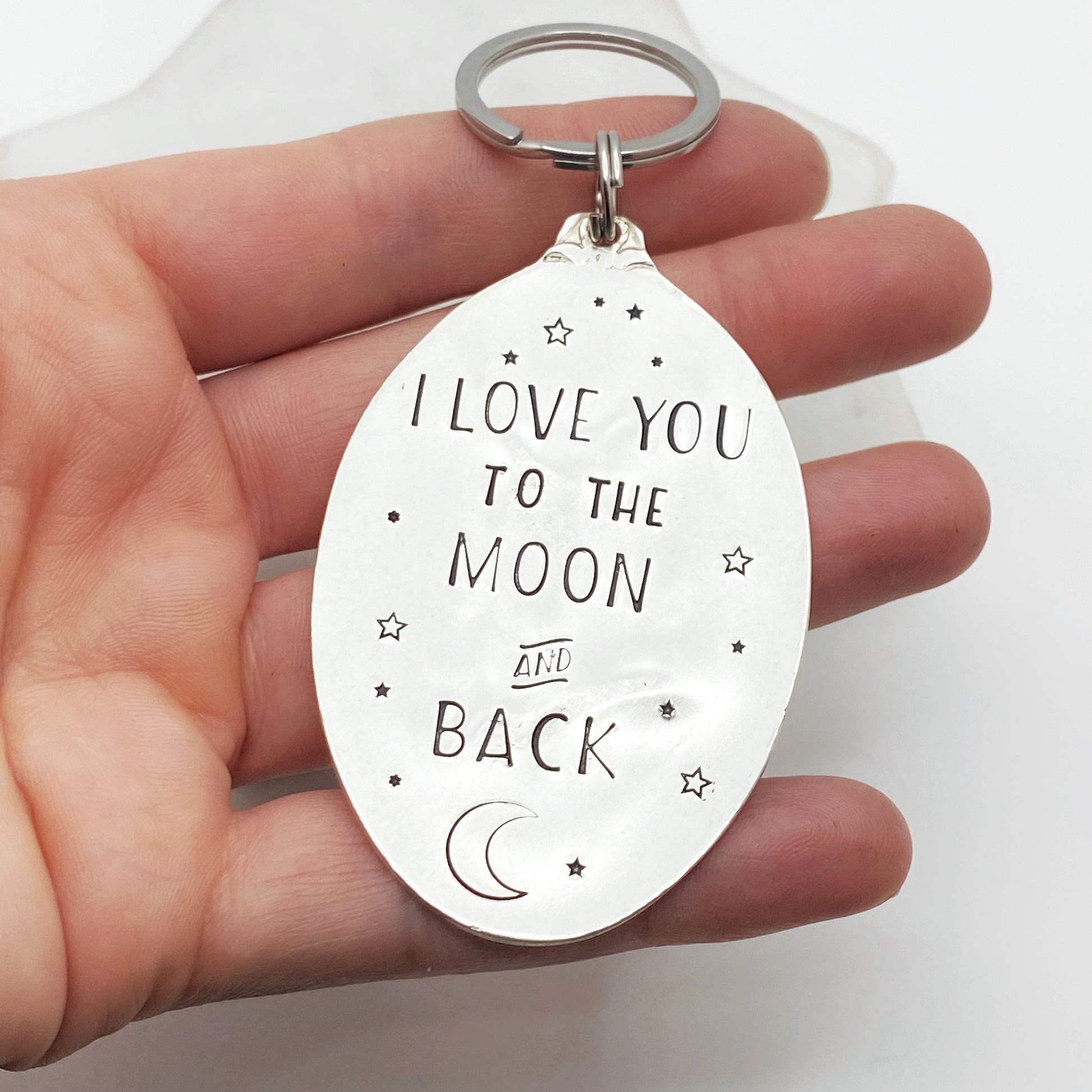 I Love You…, Hand Stamped Vintage Spoon Keychain Keychains callistafaye   