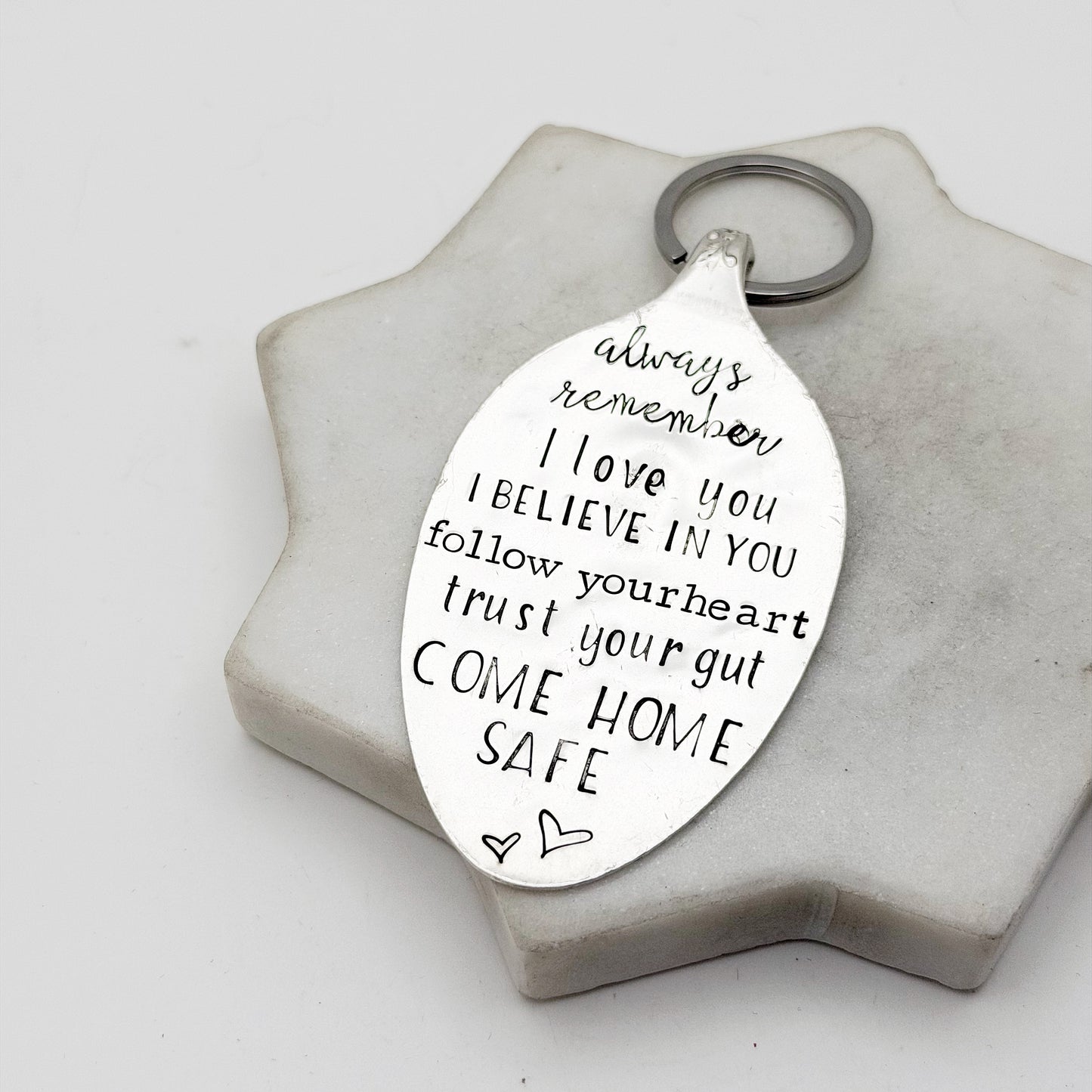Always Remember..., Hand Stamped Vintage Spoon Keychain Keychains callistafaye