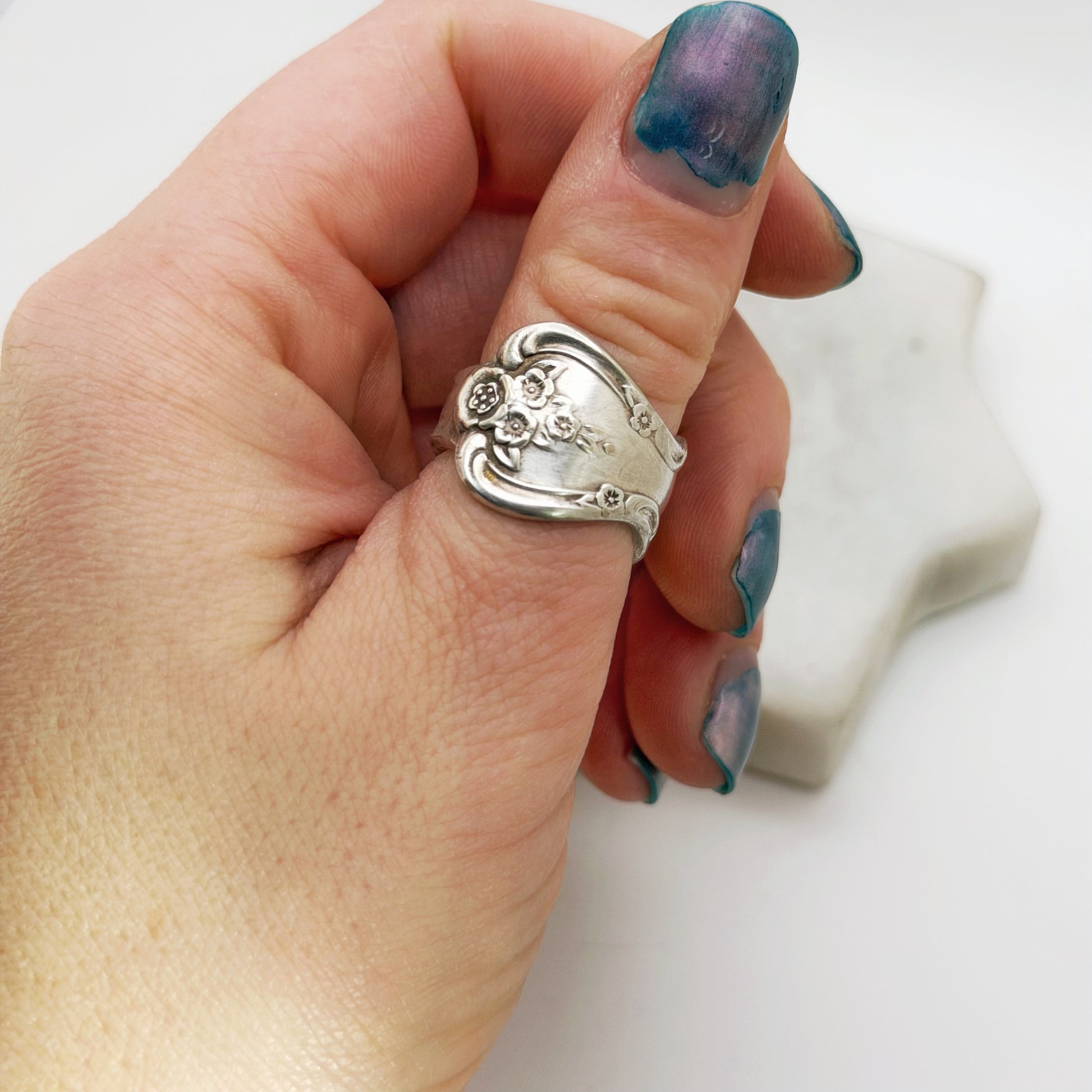 Inspiration - Magnolia 1951, Size 7 Spoon Ring, Vintage Silverware Ring Rings callistafaye