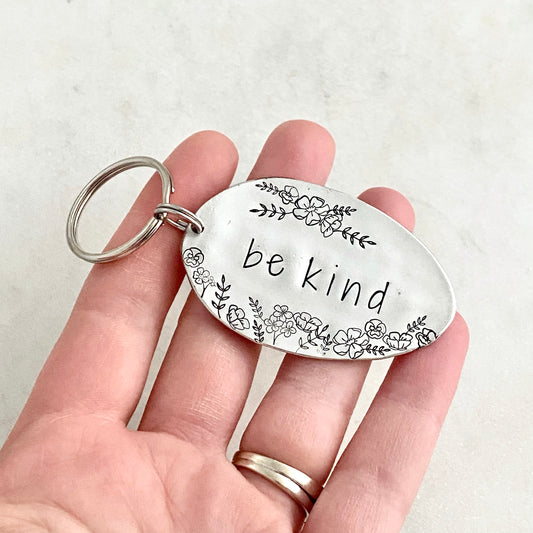 Be Kind, Hand Stamped Vintage Spoon Keychain Keychains callistafaye   