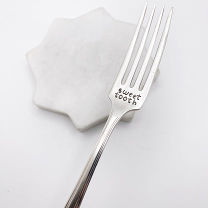 Sweet Tooth, Hand Stamped Vintage Fork (retired font) Forks callistafaye   