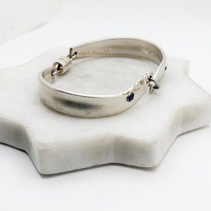 Leilani 1961 with Tanzanite, Two-Part Spoon Bracelet, Vintage Spoon Handle, Vintage Spoon Bracelet with Purple Rivet Bracelets callistafaye