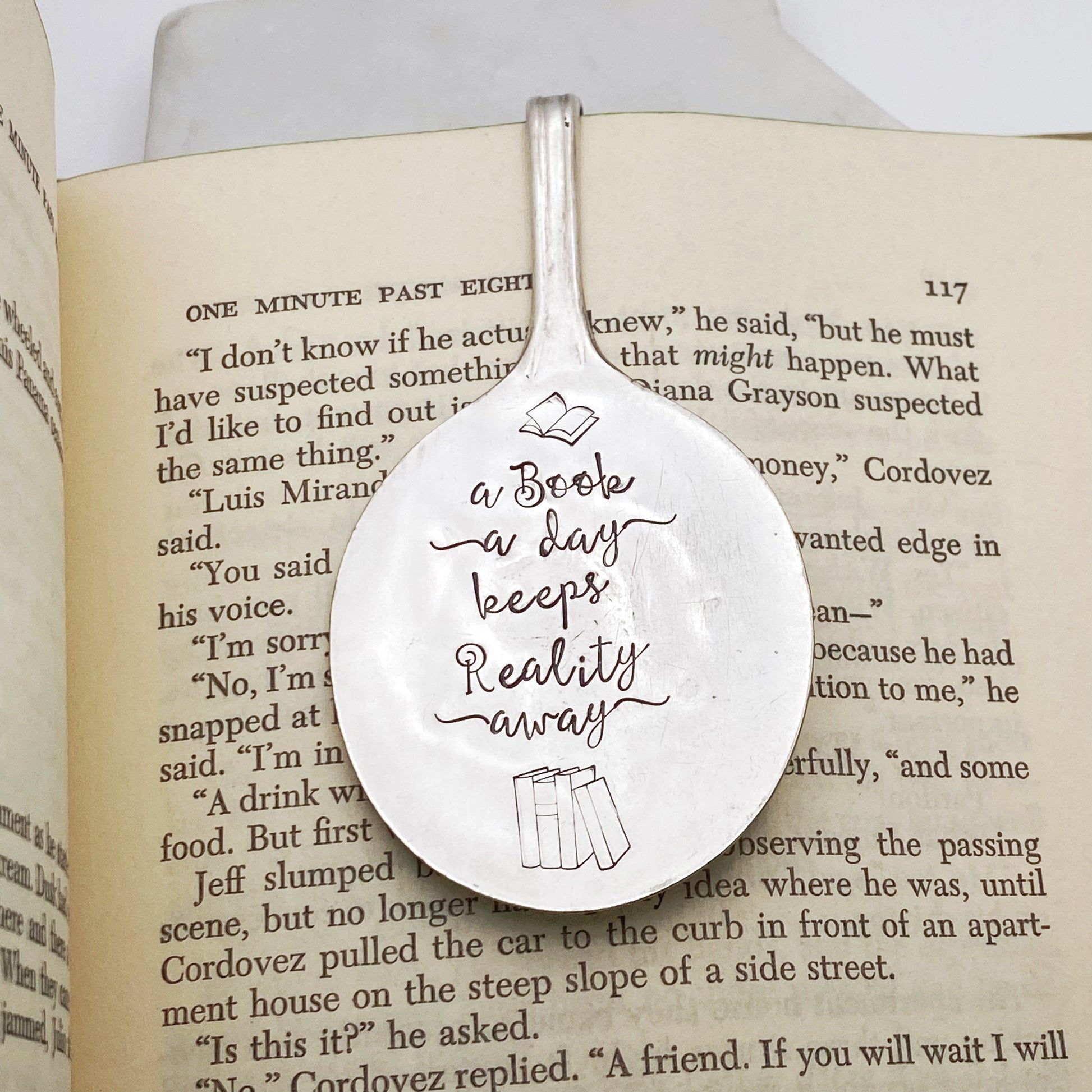 A Book a Day Keeps Reality Away, Vintage Spoon Bookmark Bookmarks callistafaye   