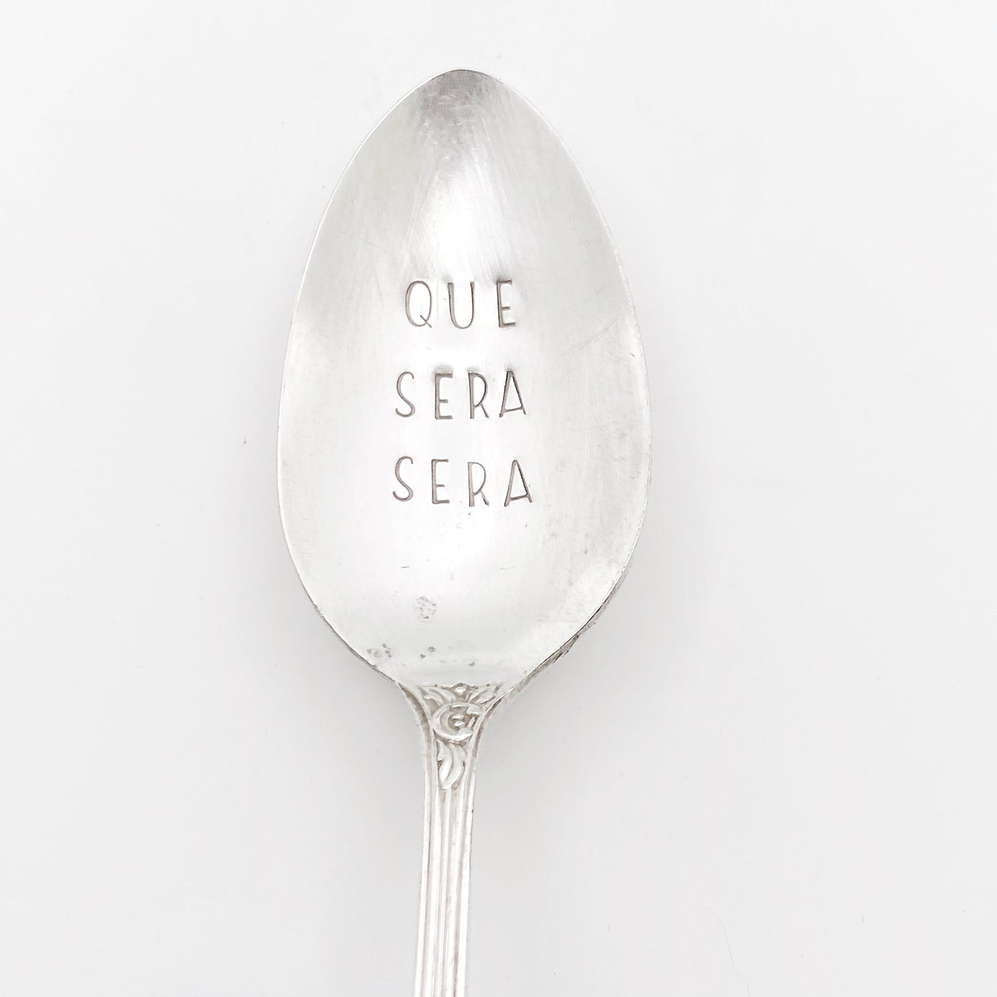 Que Sera Sera, Hand Stamped Vintage Spoon Spoons callistafaye   