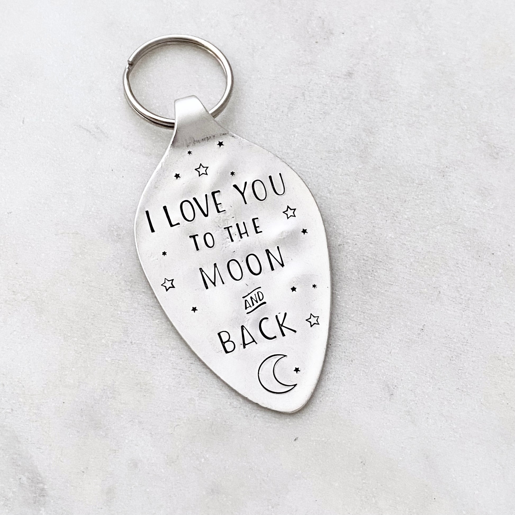 I Love You…, Hand Stamped Vintage Spoon Keychain Keychains callistafaye   