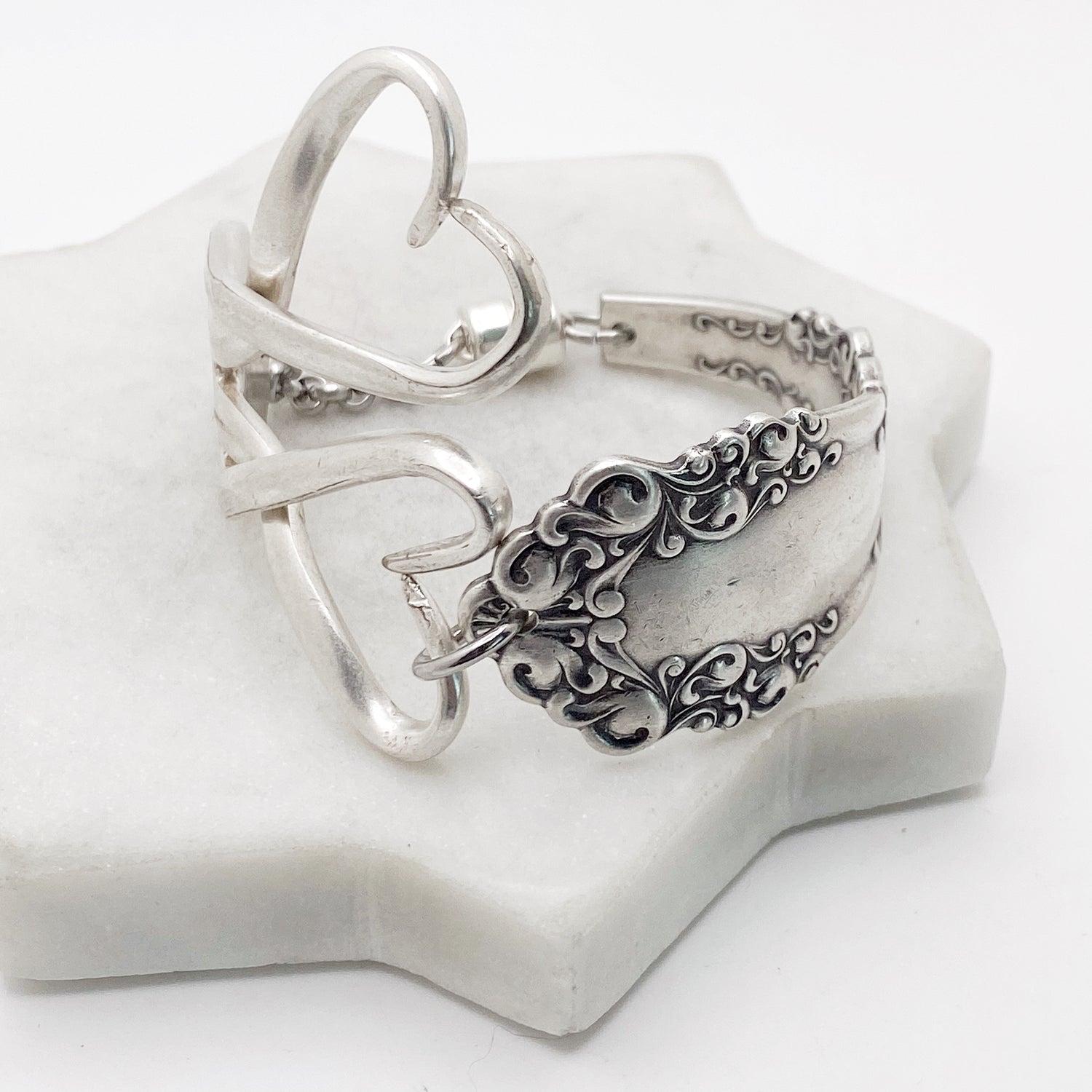 Berkshire 1897, RARE Antique Full Curly Fork Bracelet, Antique Spoon Handle, Vintage Spoon Bracelet Bracelets callistafaye