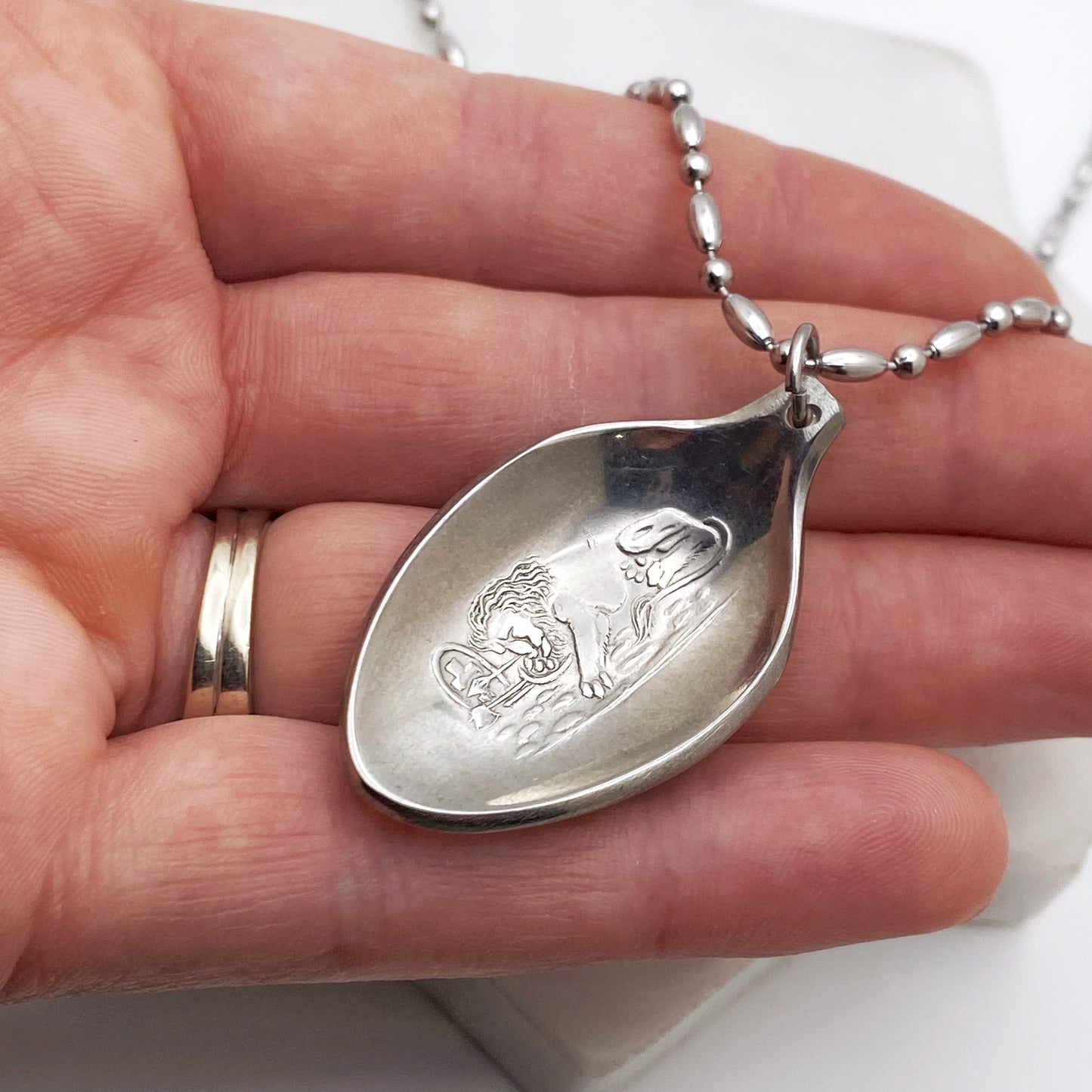 Rolex Lion Pendant, Bucherer Lucerne Jewelry, Reclaimed Collector's Spoon Necklace, Vintage Souvenir Spoon Jewelry Necklaces callistafaye   