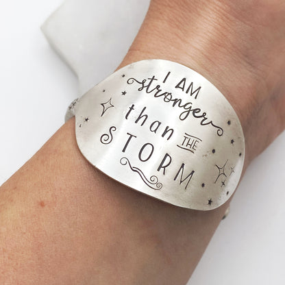 I am Stronger than the Storm, Cuff Bracelet, Evening Star 1950, Vintage Spoon Jewelry Bracelets callistafaye   