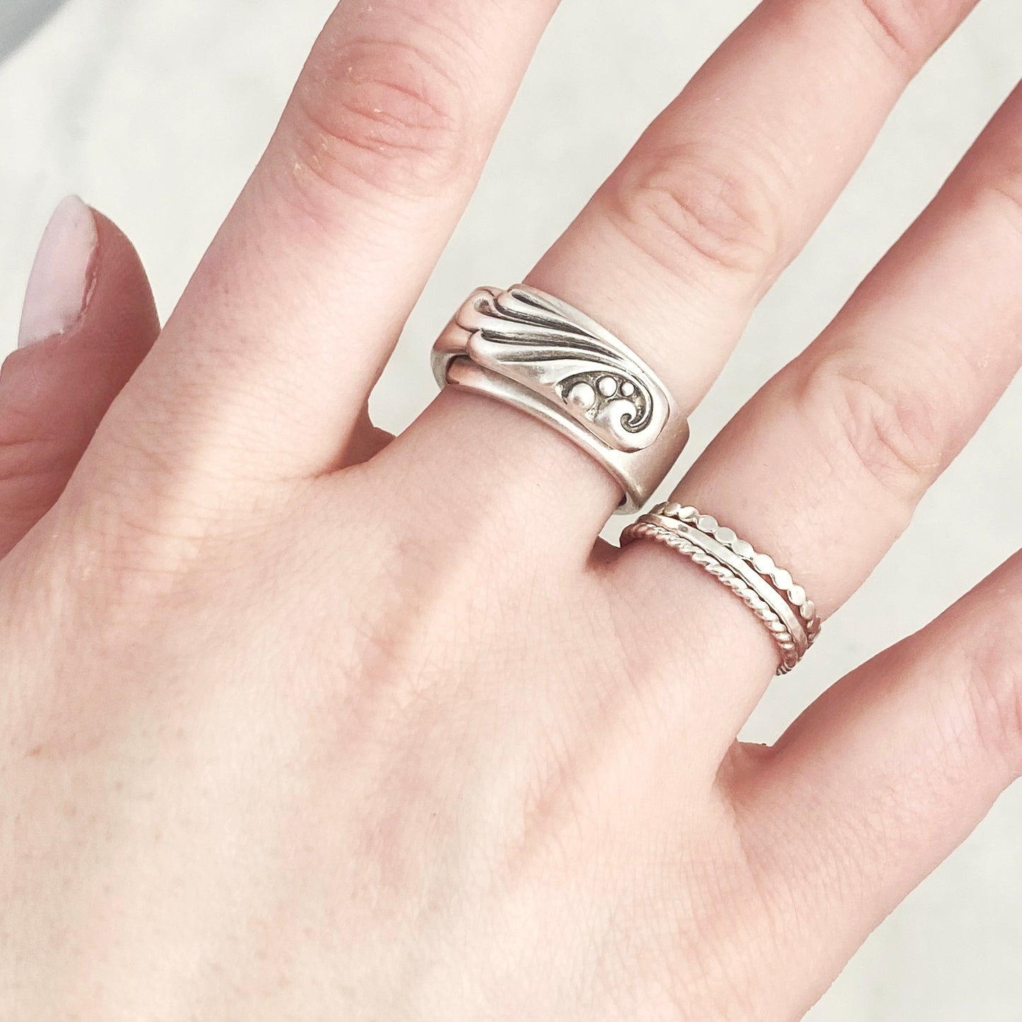 Wind Song 1955, Size 8, Spiral Ring, Vintage Spoon Ring Rings callistafaye   