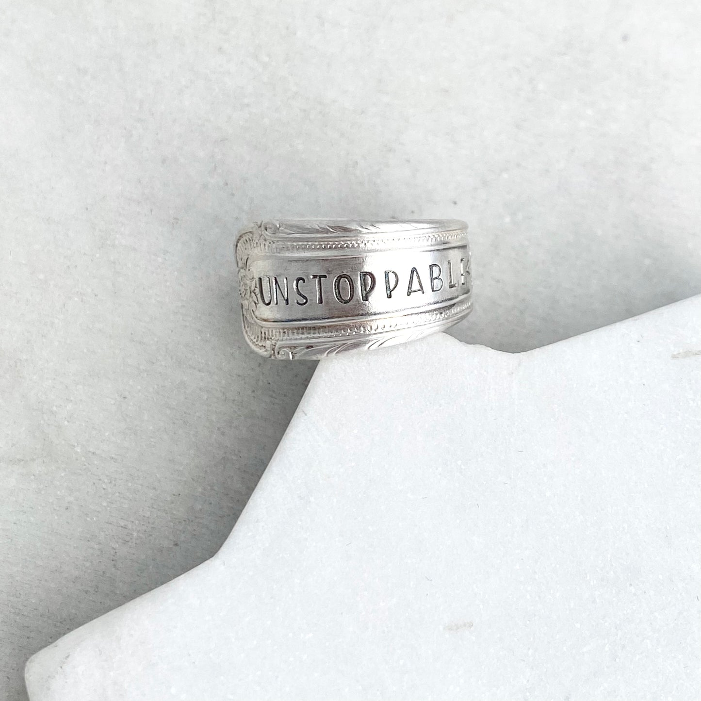 Unstoppable, Cotillion 1937, Custom Size Spoon Ring, Vintage Silverware Ring Rings callistafaye   
