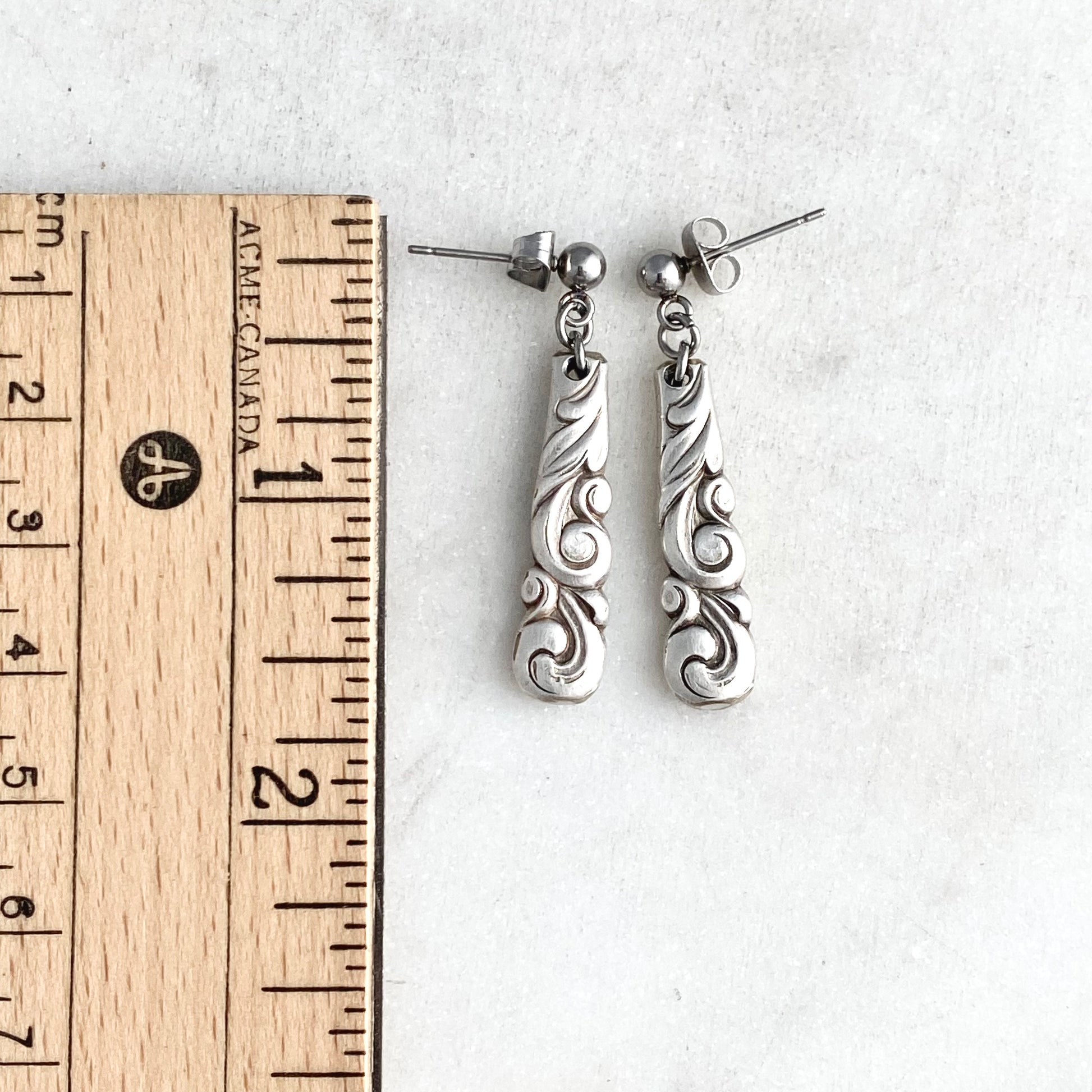 South Seas 1955, Spoon Handle Earrings, Reclaimed Silverware Earrings, Vintage Spoon Jewelry Earrings callistafaye   