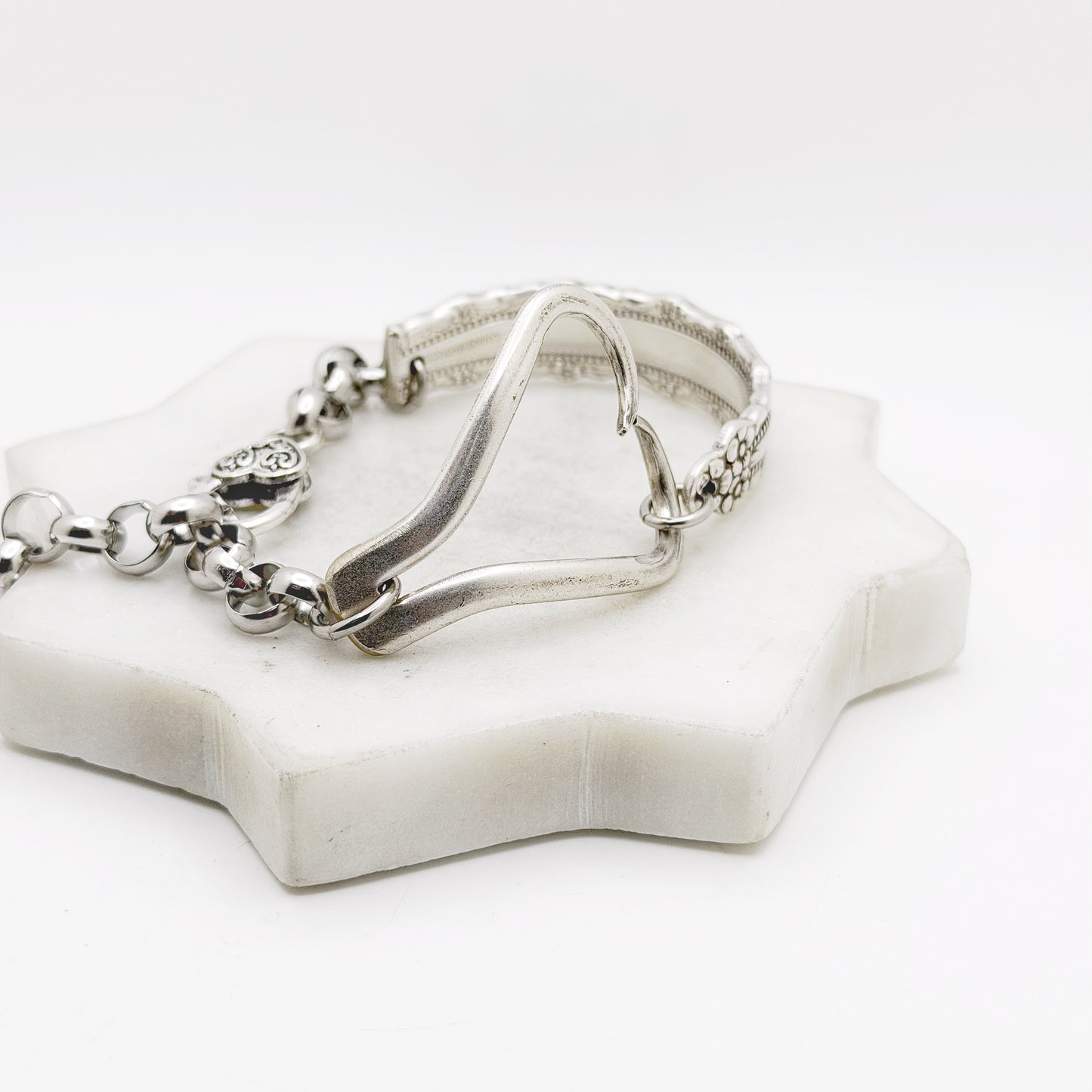 Royal Lace 1973, RARE Curly Fork Heart Bracelet, Vintage Spoon Handle, Vintage Fork Bracelet Bracelets callistafaye