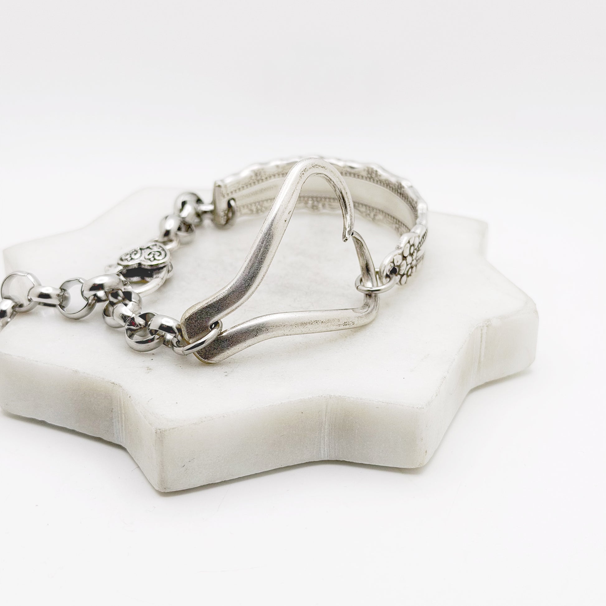 Royal Lace 1973, RARE Curly Fork Heart Bracelet, Vintage Spoon Handle, Vintage Fork Bracelet Bracelets callistafaye