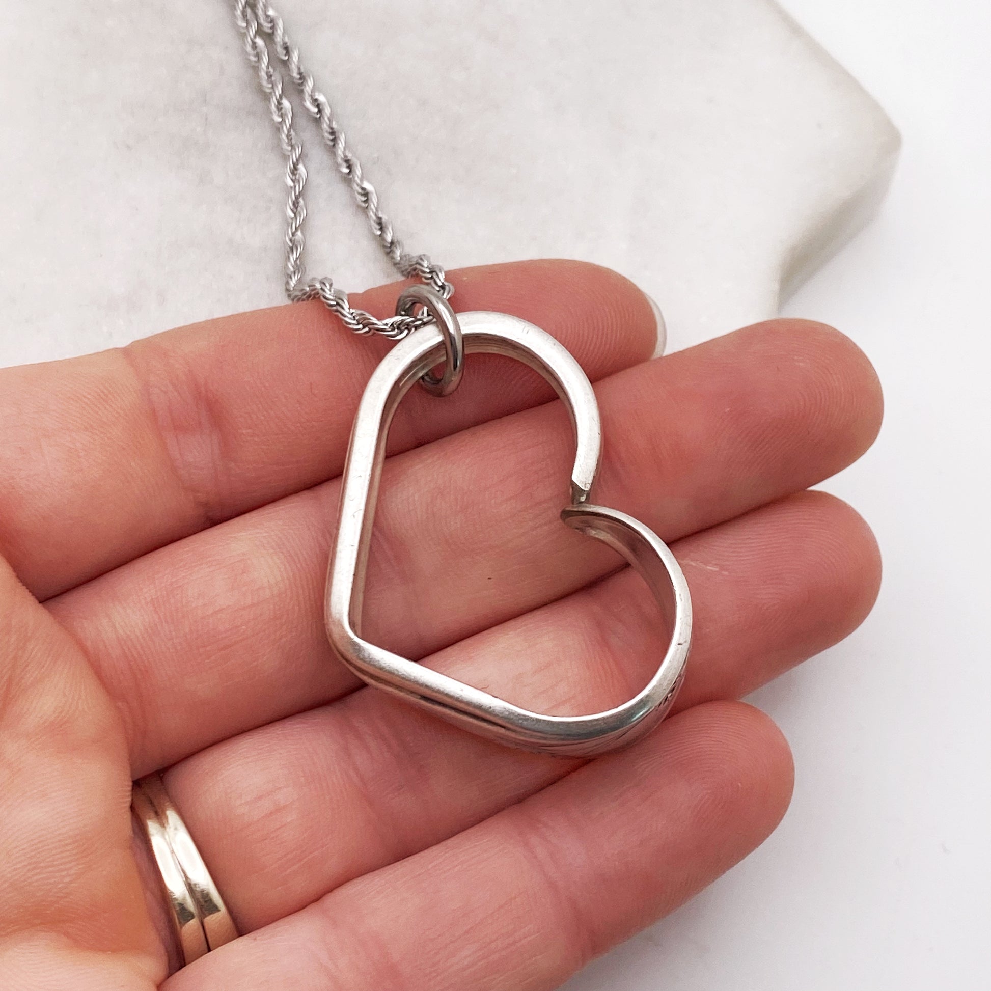 Springtime 1957, Floating Heart, Vintage Spoon Jewelry Hearts callistafaye