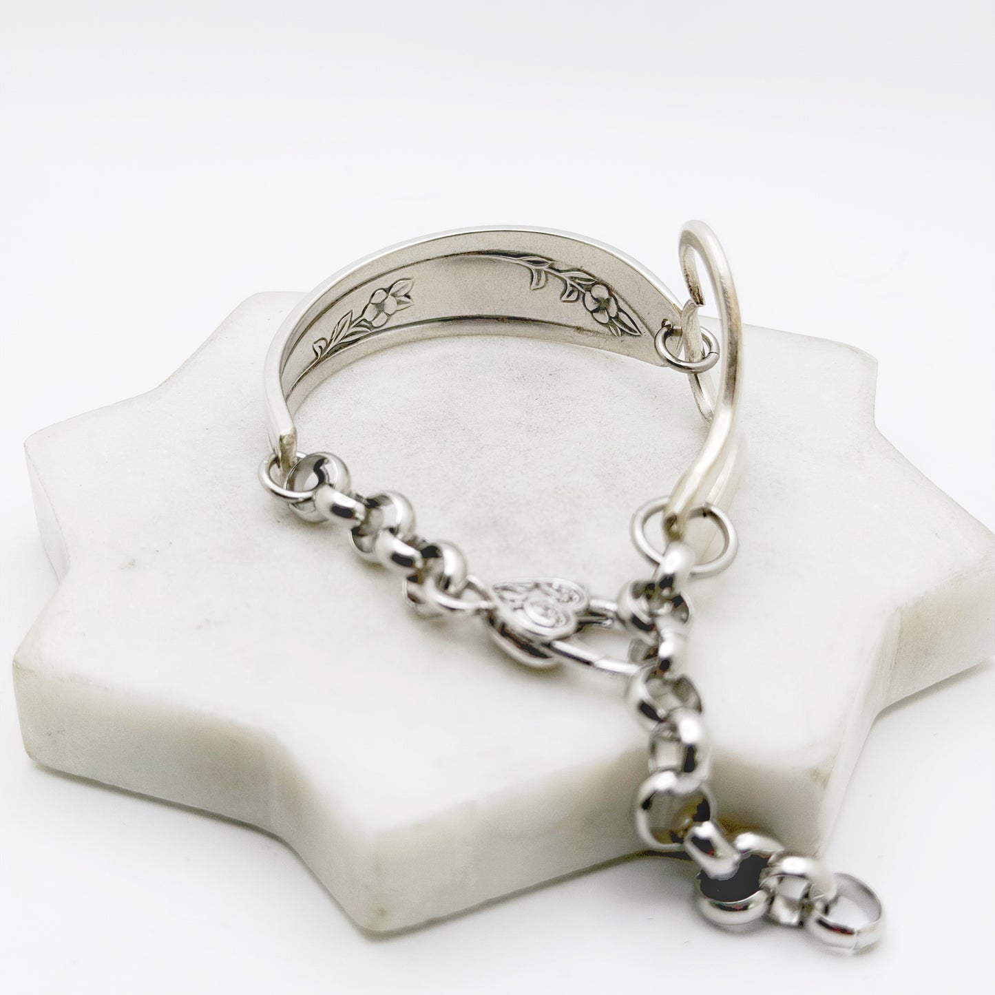 Lady Fair 1957, Curly Fork Heart Bracelet, Vintage Spoon Handle, Antique Fork Bracelet Bracelets callistafaye