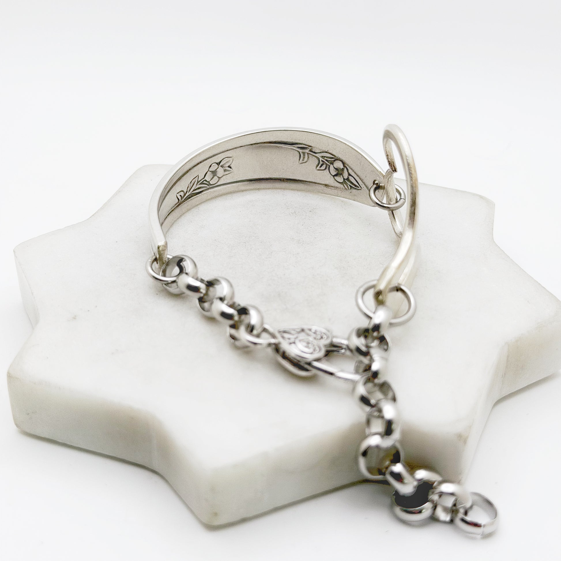 Lady Fair 1957, Curly Fork Heart Bracelet, Vintage Spoon Handle, Antique Fork Bracelet Bracelets callistafaye