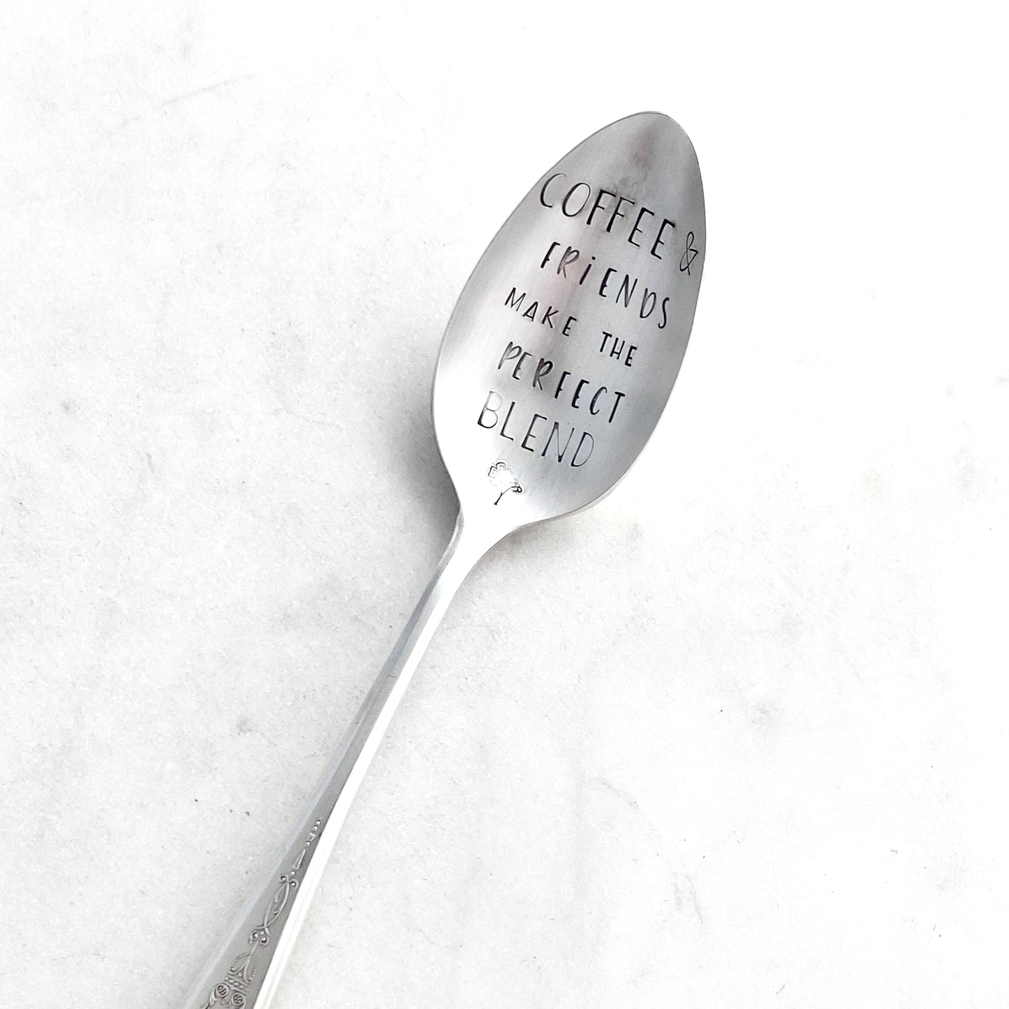 Coffee & Friends Make the Perfect Blend, Hand Stamped Vintage Spoon Spoons callistafaye   