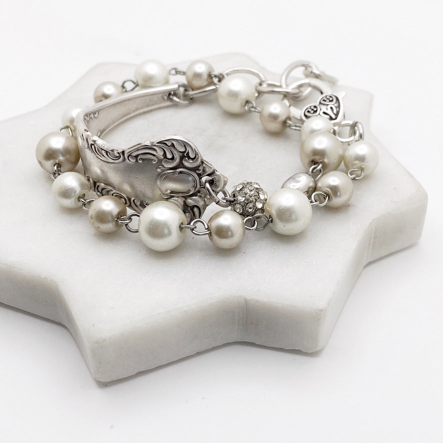 Oxford 1901, RARE Antique Double Wrap Beaded Bracelet, Vintage Spoon Handle, Antique Spoon Bracelet Bracelets callistafaye