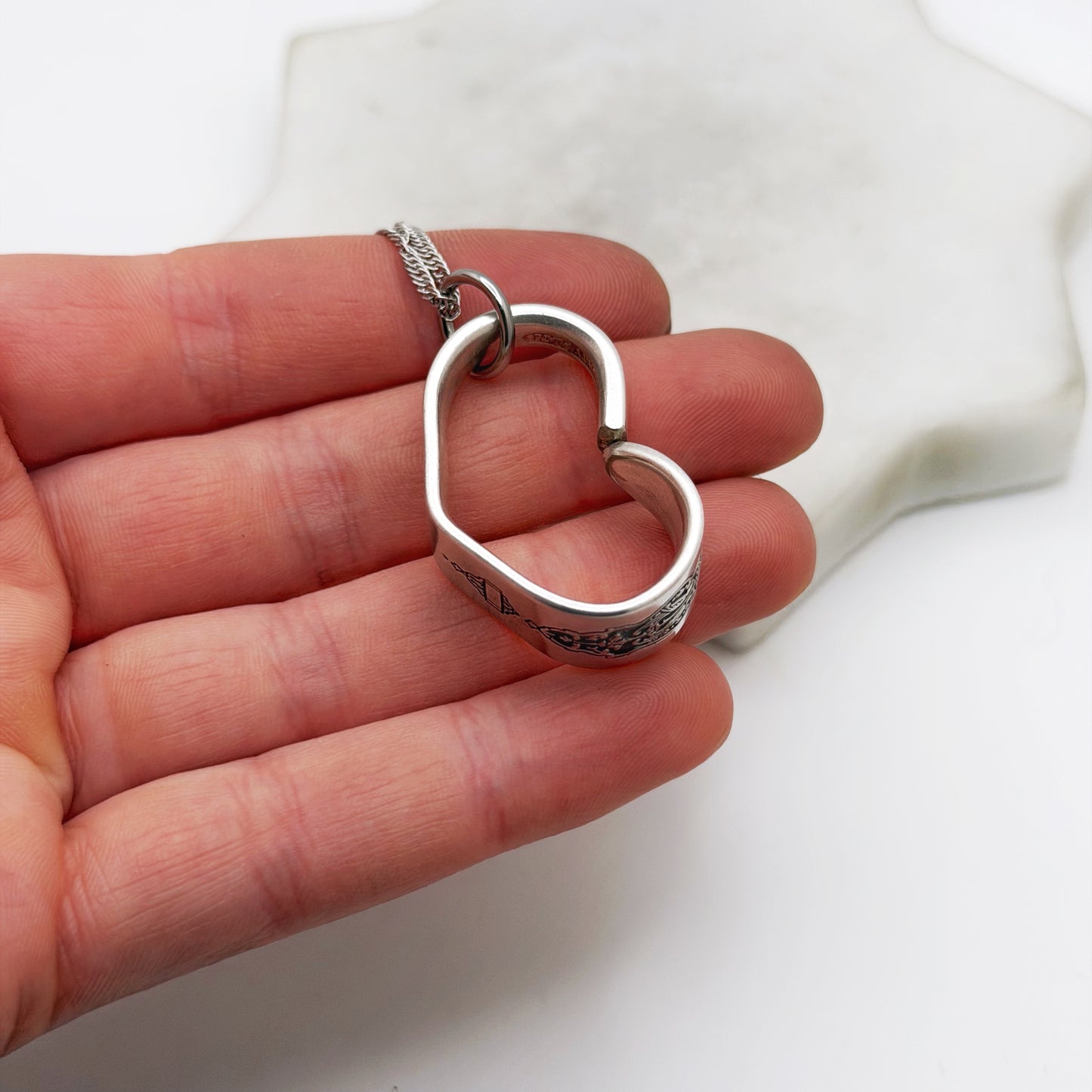 Birds of Paradise 1923, Antique Small Floating Heart, Vintage Spoon Jewelry, 100 Year Old Hearts callistafaye