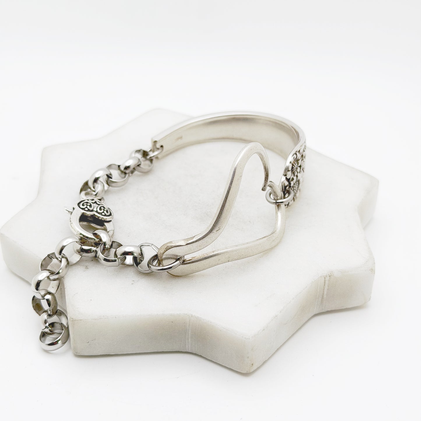 April 1950, RARE Curly Fork Heart Bracelet, Vintage Spoon Handle, Vintage Fork Bracelet Bracelets callistafaye