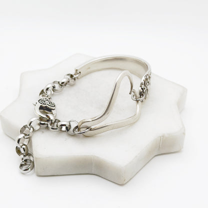 April 1950, RARE Curly Fork Heart Bracelet, Vintage Spoon Handle, Vintage Fork Bracelet Bracelets callistafaye
