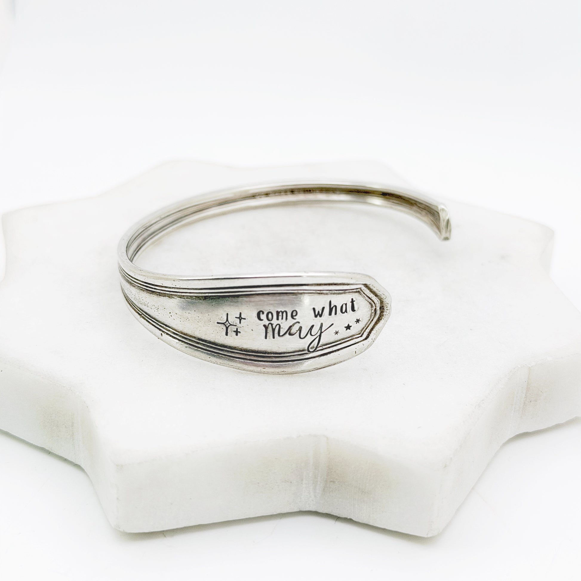 Come What May, Clinton 1919, Antique Cuff Bracelet, Vintage Spoon Handle, Iced Tea Spoon Bracelet Bracelets callistafaye