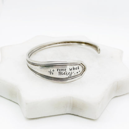 Come What May, Clinton 1919, Antique Cuff Bracelet, Vintage Spoon Handle, Iced Tea Spoon Bracelet Bracelets callistafaye