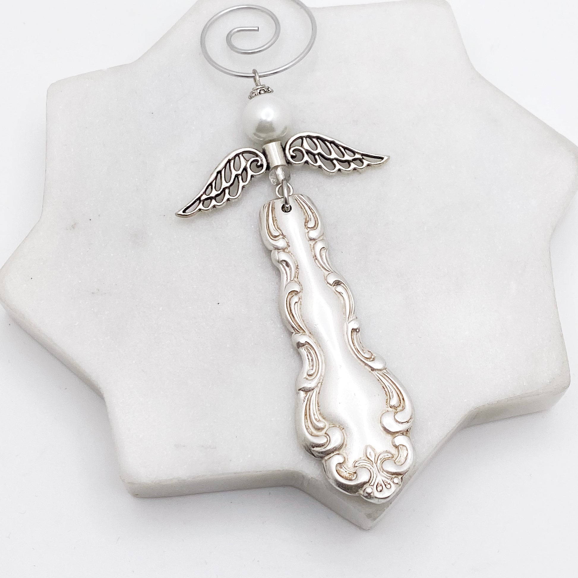 Angel Ornament, Modern Baroque 1969, Hand Stamped Vintage Spoon Ornament Ornaments callistafaye   