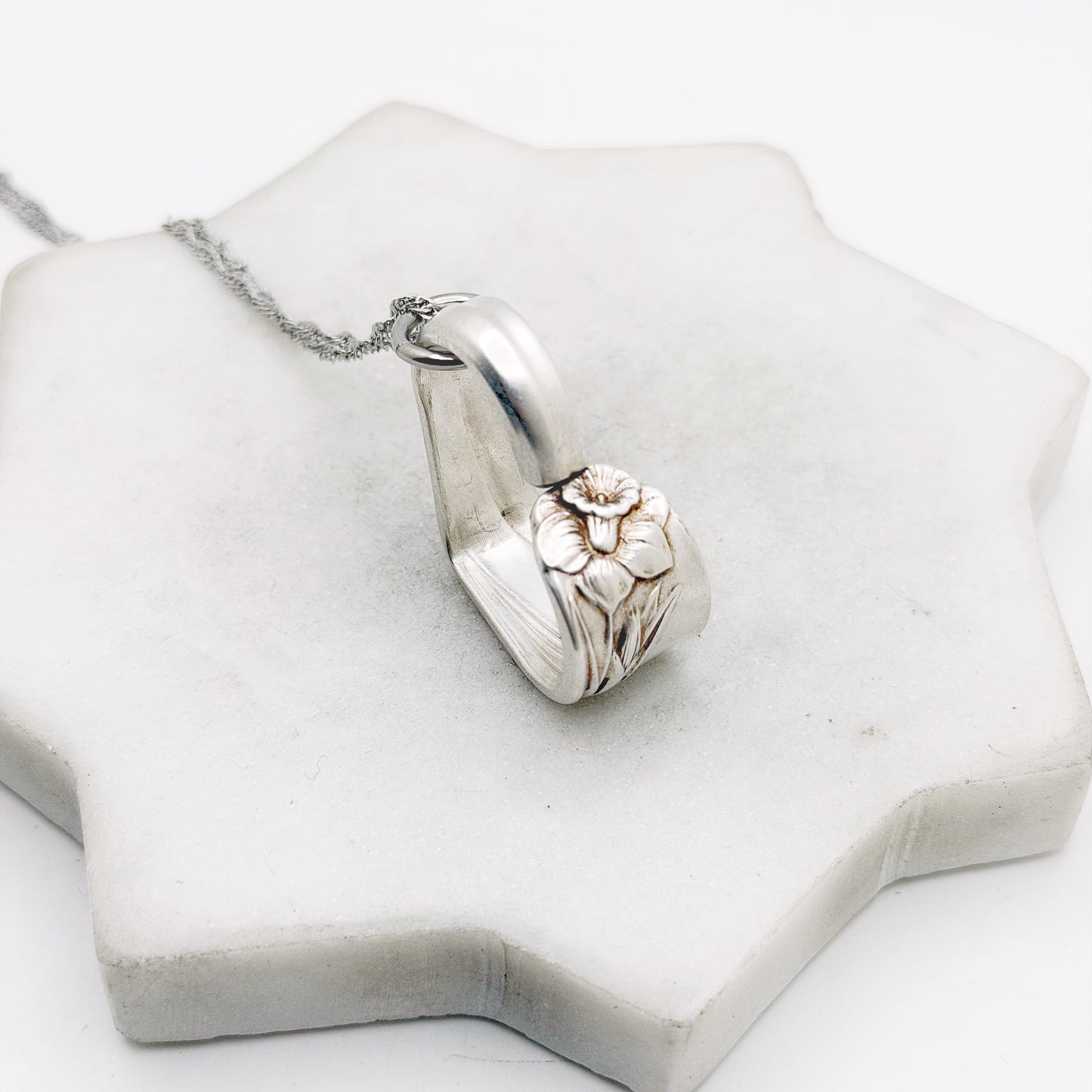 Daffodil 1950, RARE Small Floating Heart, Vintage Spoon Jewelry Hearts callistafaye